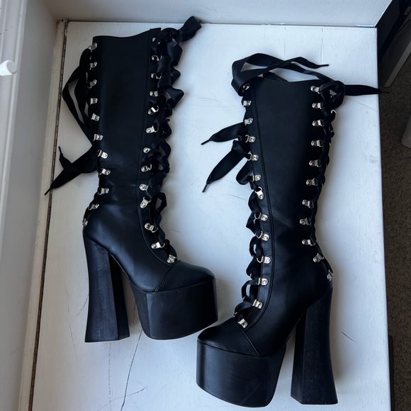 Gatekeeper knee high boots from dolls kill widow sz 8 - Picture 1 of 5